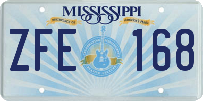MS license plate ZFE168