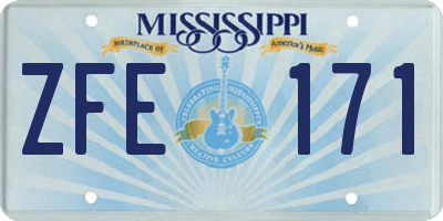 MS license plate ZFE171