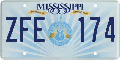 MS license plate ZFE174