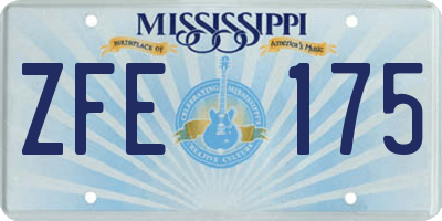 MS license plate ZFE175