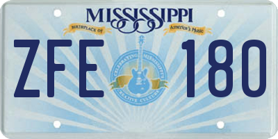MS license plate ZFE180