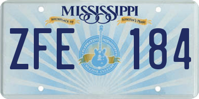 MS license plate ZFE184