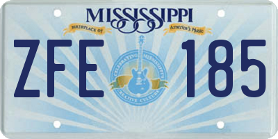 MS license plate ZFE185