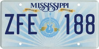 MS license plate ZFE188