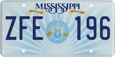 MS license plate ZFE196