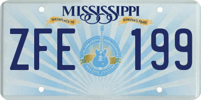 MS license plate ZFE199