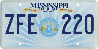 MS license plate ZFE220