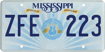 MS license plate ZFE223