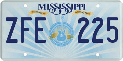 MS license plate ZFE225