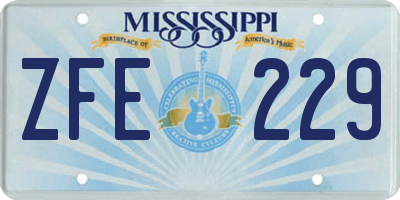 MS license plate ZFE229
