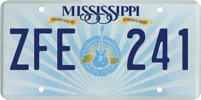 MS license plate ZFE241
