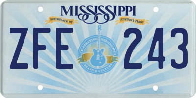 MS license plate ZFE243
