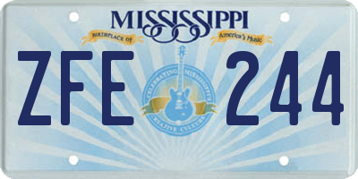 MS license plate ZFE244