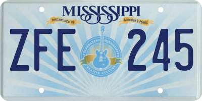 MS license plate ZFE245