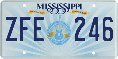 MS license plate ZFE246