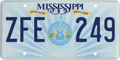 MS license plate ZFE249