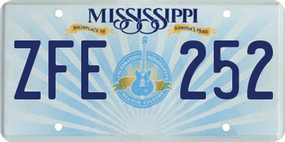 MS license plate ZFE252