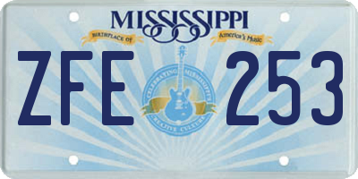 MS license plate ZFE253