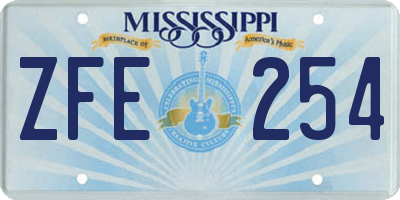 MS license plate ZFE254