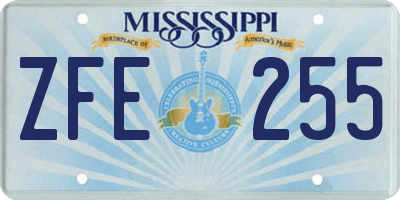 MS license plate ZFE255