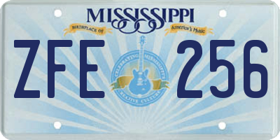 MS license plate ZFE256