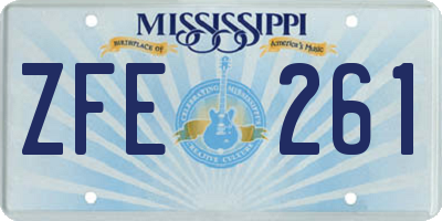 MS license plate ZFE261