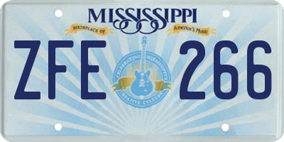 MS license plate ZFE266