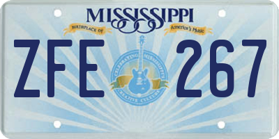 MS license plate ZFE267