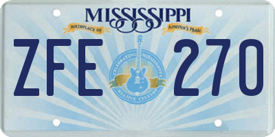 MS license plate ZFE270