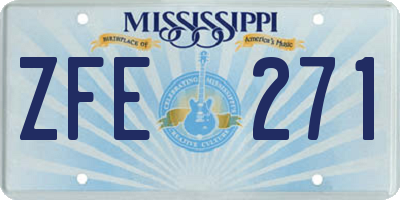 MS license plate ZFE271
