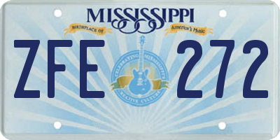 MS license plate ZFE272