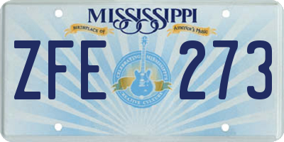 MS license plate ZFE273