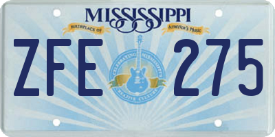 MS license plate ZFE275