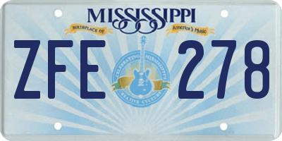 MS license plate ZFE278