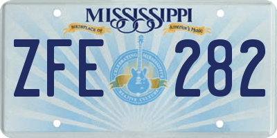MS license plate ZFE282