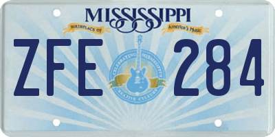 MS license plate ZFE284