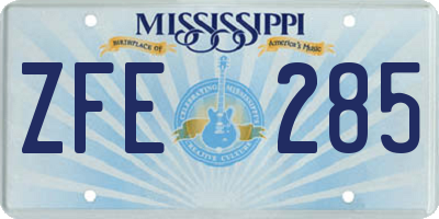 MS license plate ZFE285