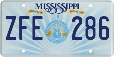MS license plate ZFE286