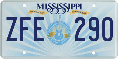 MS license plate ZFE290