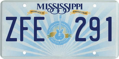 MS license plate ZFE291