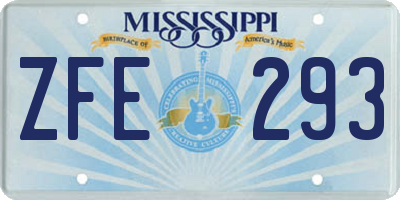 MS license plate ZFE293