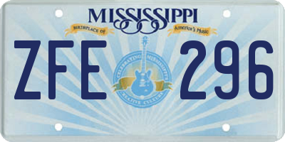 MS license plate ZFE296
