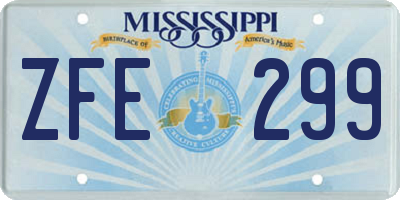 MS license plate ZFE299