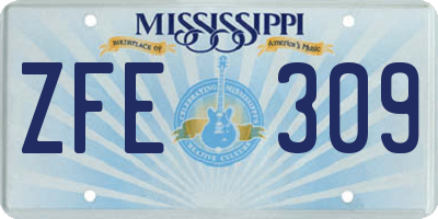 MS license plate ZFE309