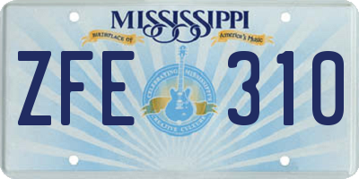 MS license plate ZFE310