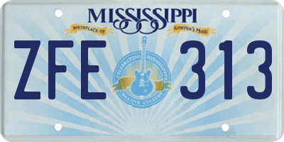 MS license plate ZFE313
