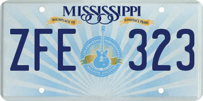 MS license plate ZFE323