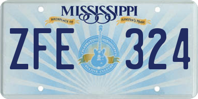 MS license plate ZFE324
