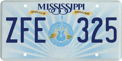 MS license plate ZFE325