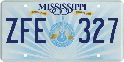 MS license plate ZFE327